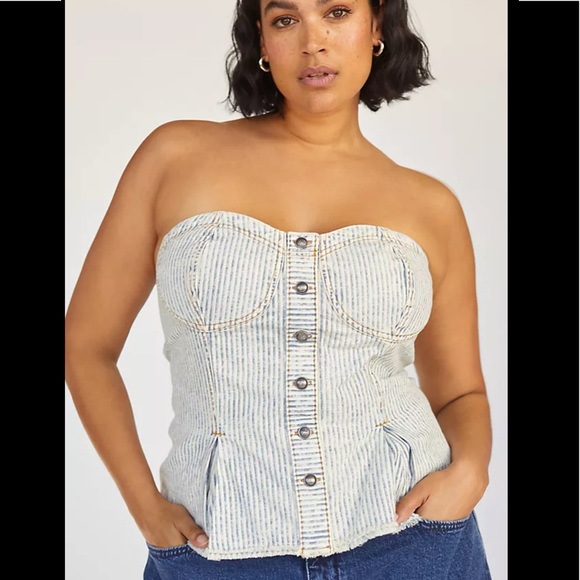 Anthropologie Denim corset top - Picture 3 of 9